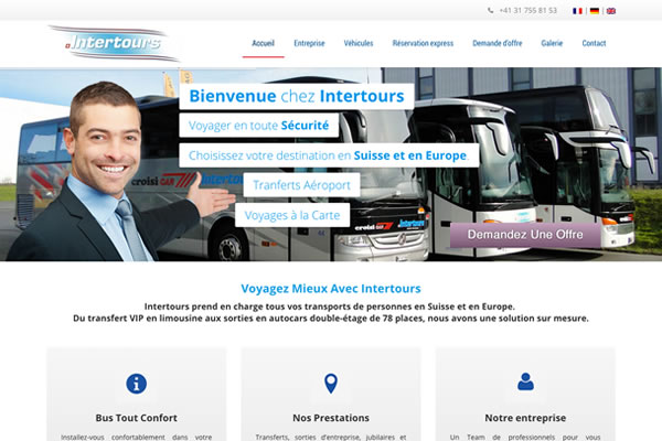 Réalisation site web Intertours Sàrl
