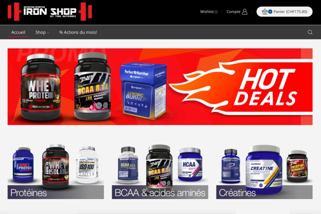 Site iron-shop.ch - Réalisé par GoldenStone Web Deisgn