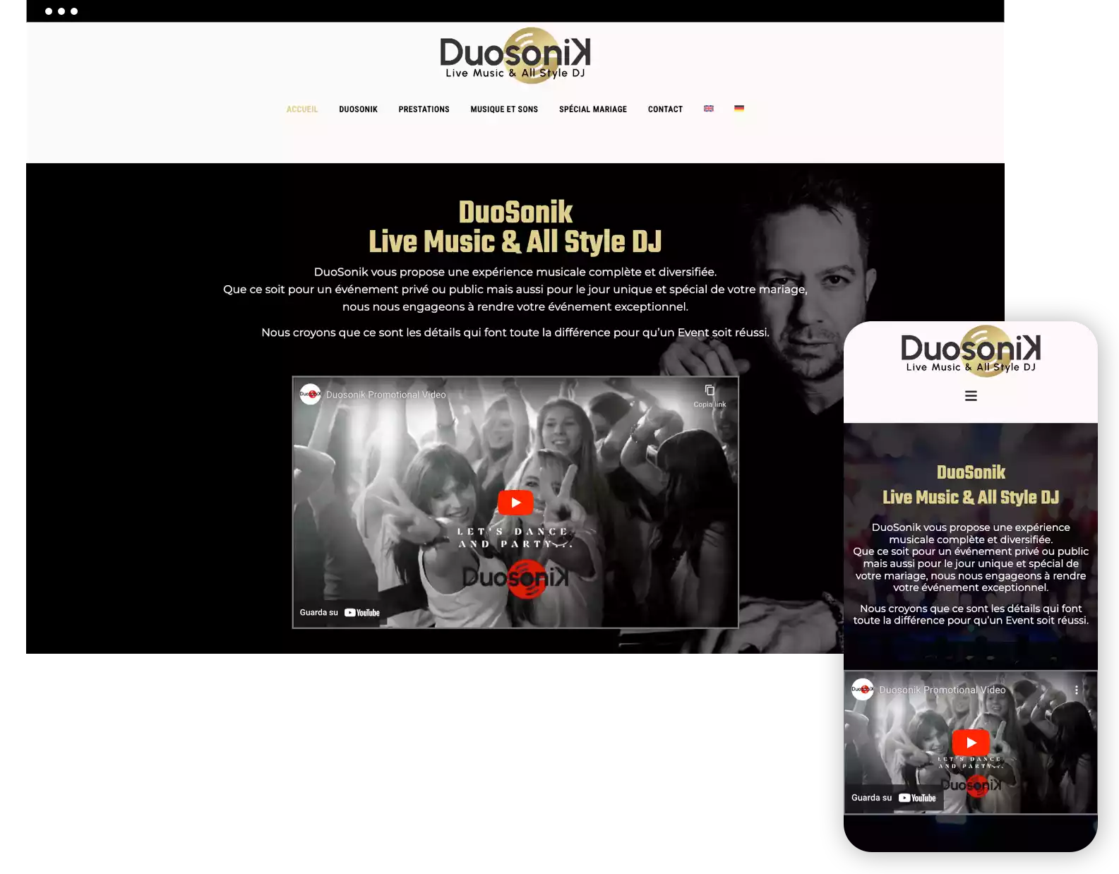 capture du site web duosonik