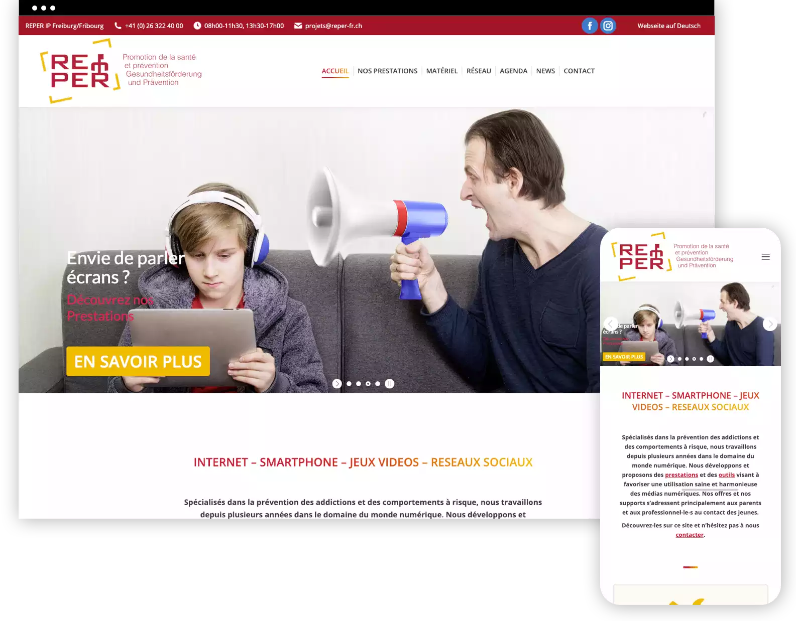 création du site web prévention écrans