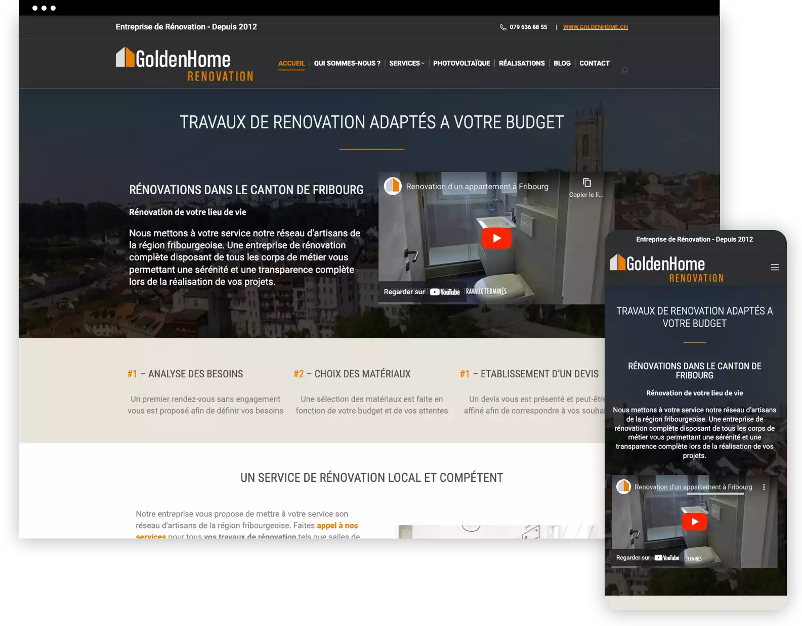 capture écran du site goldenhome renovation