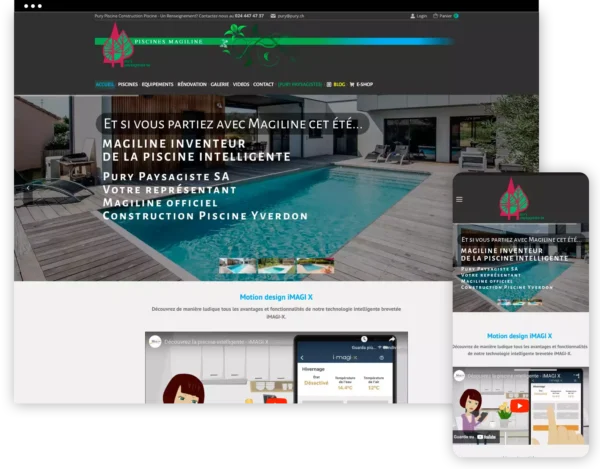 capture écran du site web de pury piscines à yverdons