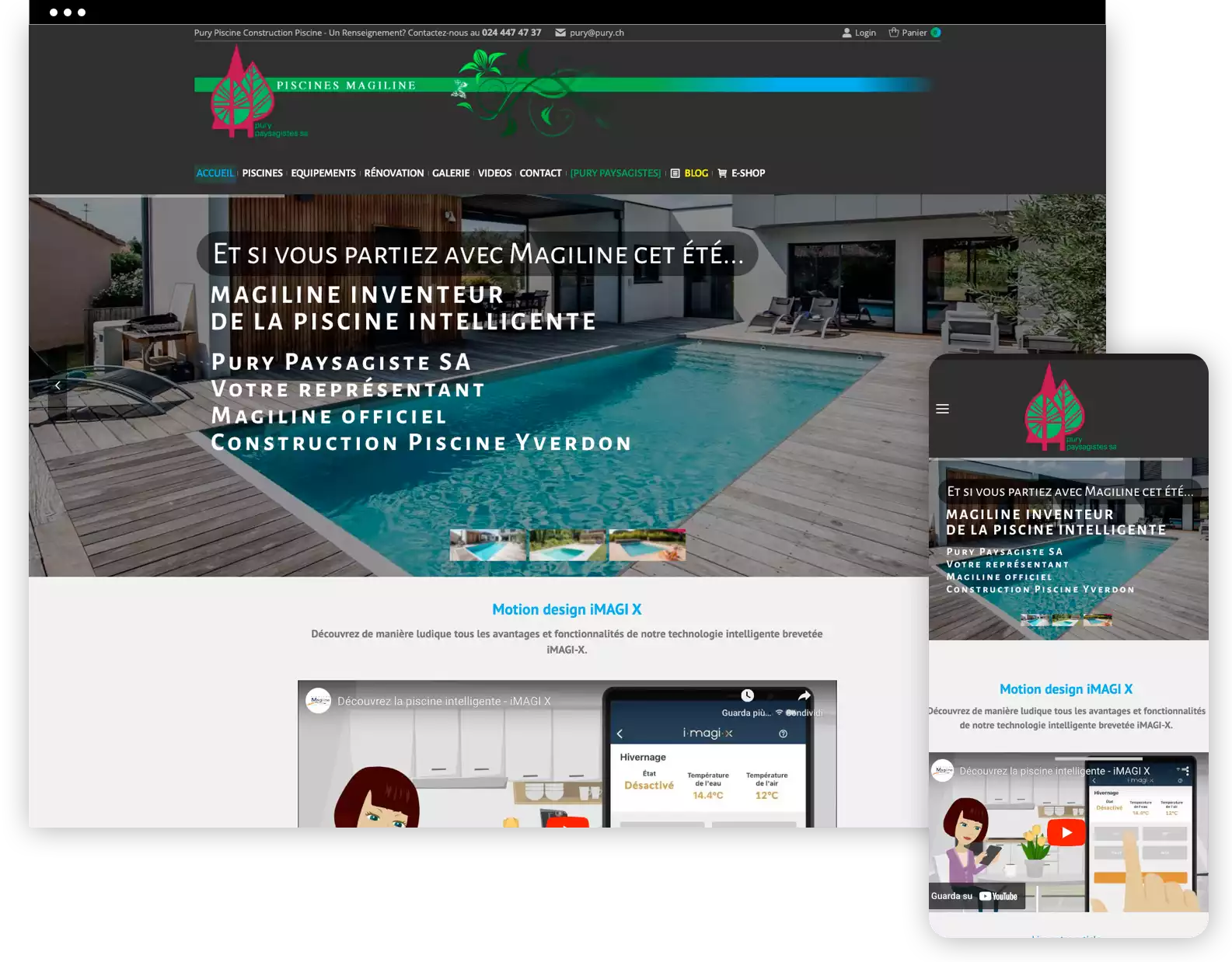 capture écran du site web de pury piscines à yverdons