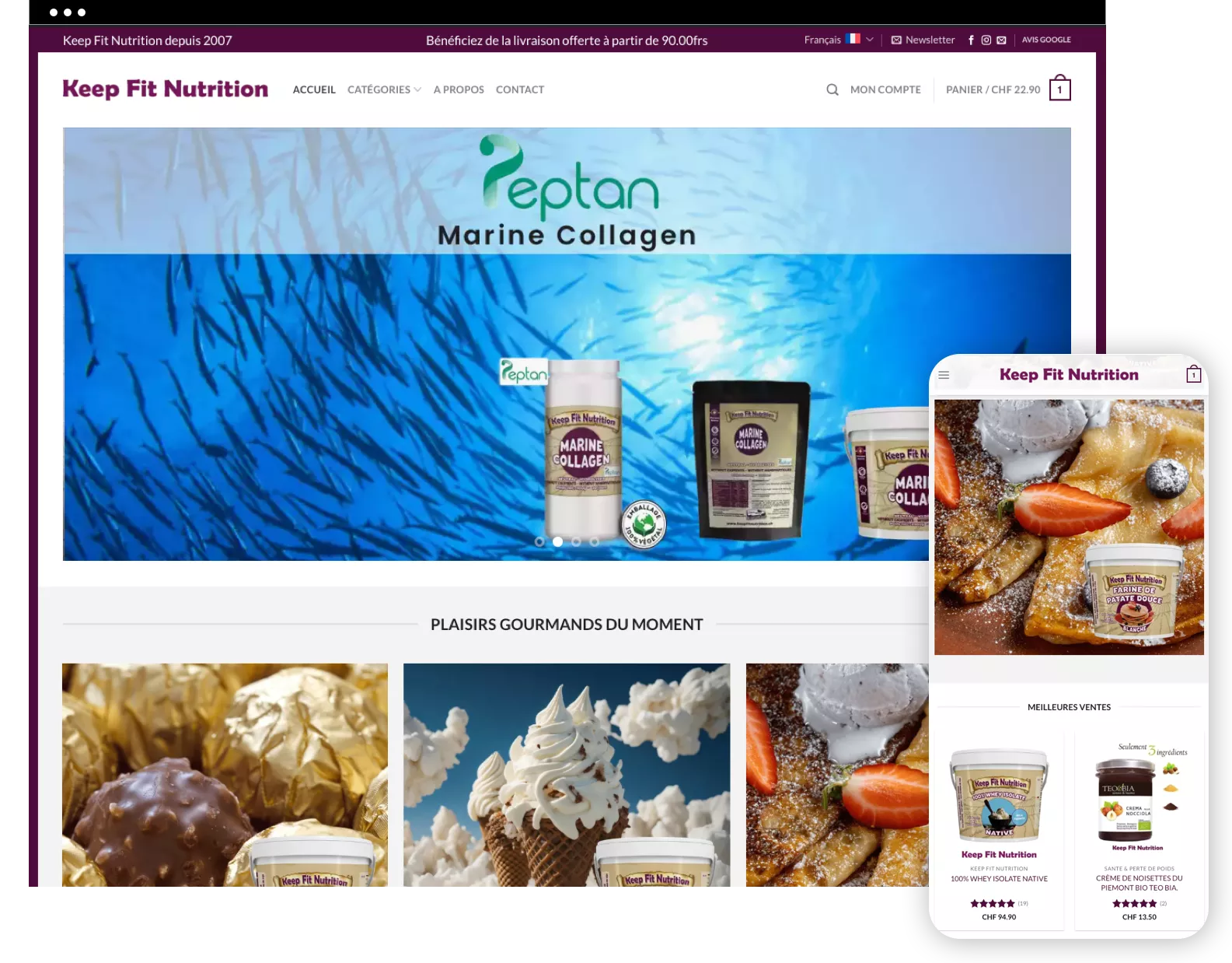 création site internet keepfitnutrition