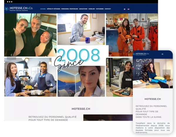 création du site web hotesse.ch