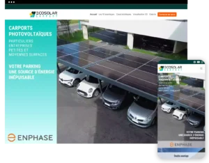 capture écran du site ecosolar-carport en verions desktop et smartphone